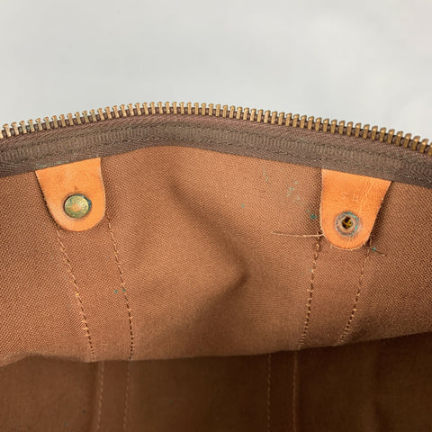 Vintage LOUIS VUITTON Keepall 45 Brown & Beige Monogram Coated Canvas Leather Bag