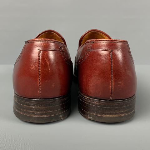 WILDSMITH Size 8.5 Burgundy Perforated Leather Wingtip Loafers