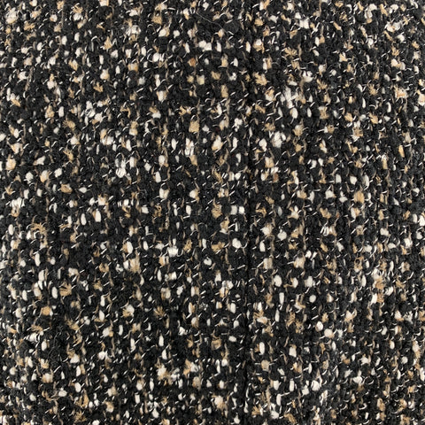 YVES SAINT LAURENT Size M Black Tweed Ziper Trim Collarless Jacket