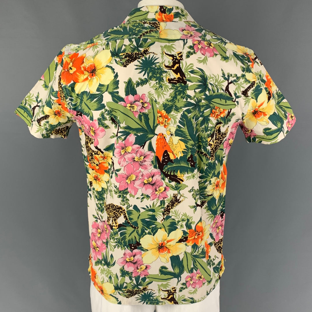 PAUL SMITH Size L Multi-Color Floral Cotton Short Sleeve Shirt