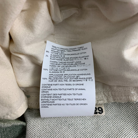 MARNI Size 29 Green Denim Oversized Cropped Jeans