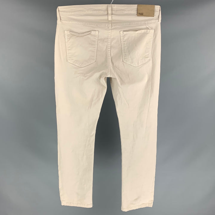 PAIGE Size 32 Beige Cotton Jean Cut Casual Pants