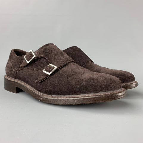 DOCKERS Size 8.5 Brown Suede Double Monk Strap Loafers
