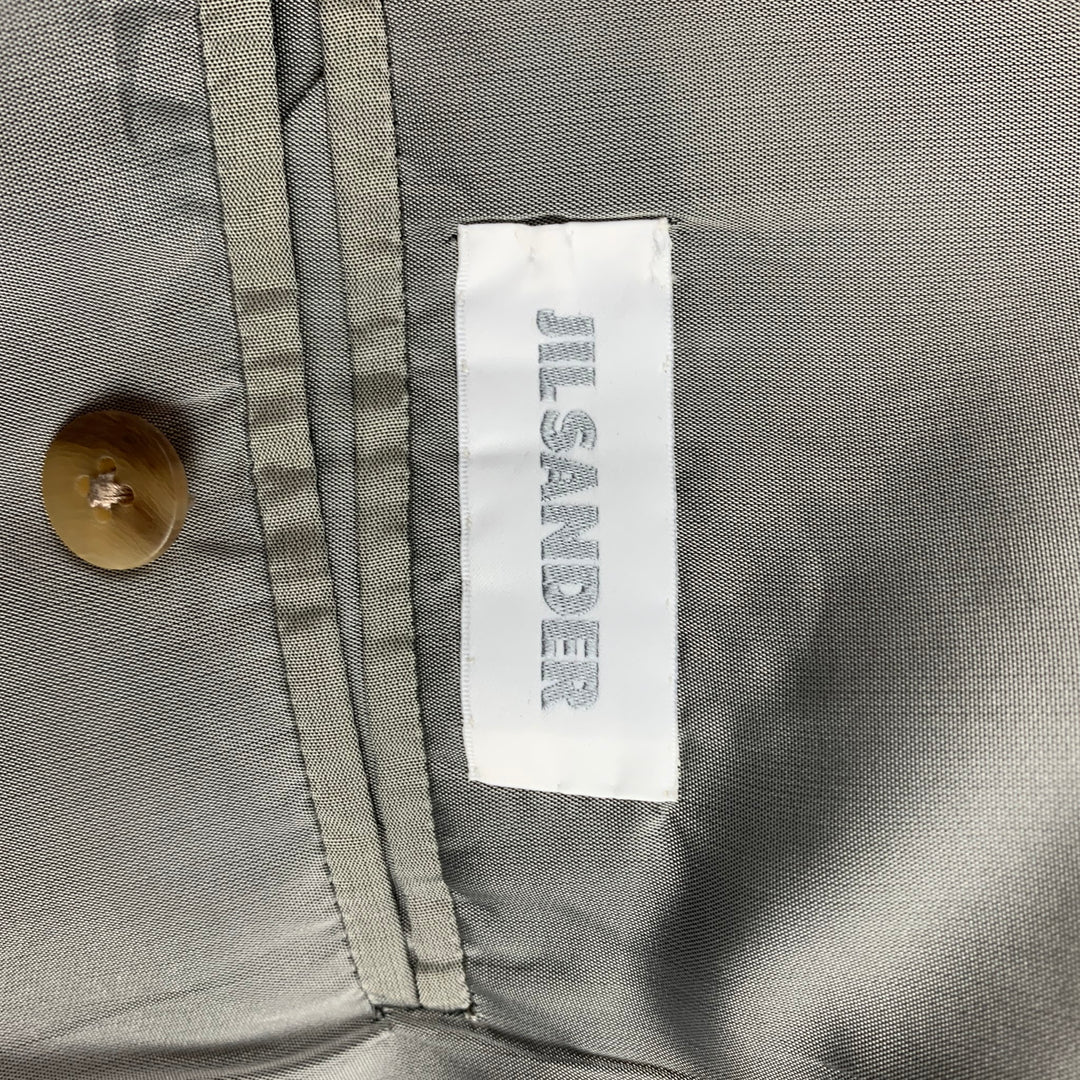 JIL SANDER Size 44 Khaki Cotton Notch Lapel Suit