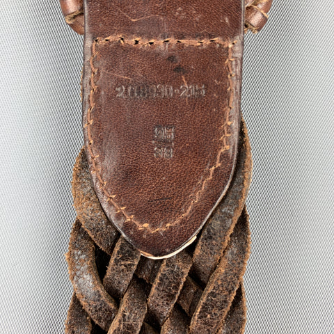 RALPH LAUREN Woven Size 38 Brown Leather Belt