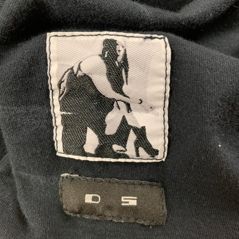 DRKSHDW by RICK OWENS Size M Black White Applique Cotton Long T-shirt