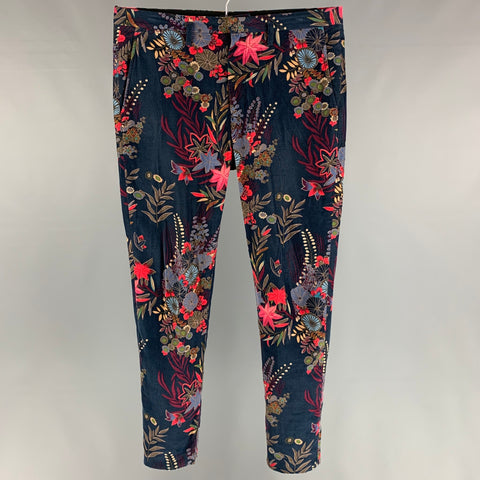 MARC by MARC JACOBS Taille 32 Pantalon décontracté en coton floral multicolore avec braguette zippée