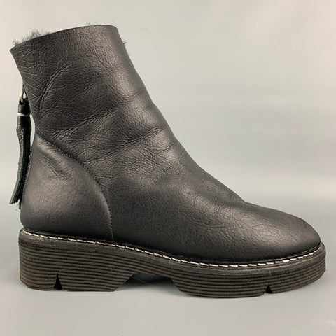 HENRY BEGUELIN Talla 7 Botines de piel de oveja negros