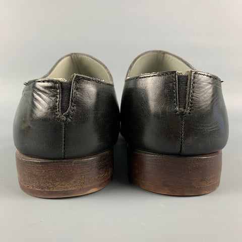 NOT LISTED Black Leather Pull On Loafers