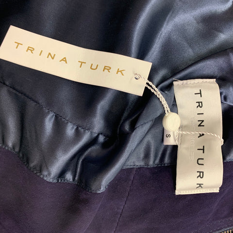 TRINA TURK Size S Purple & Gold Suede Studded Jacket