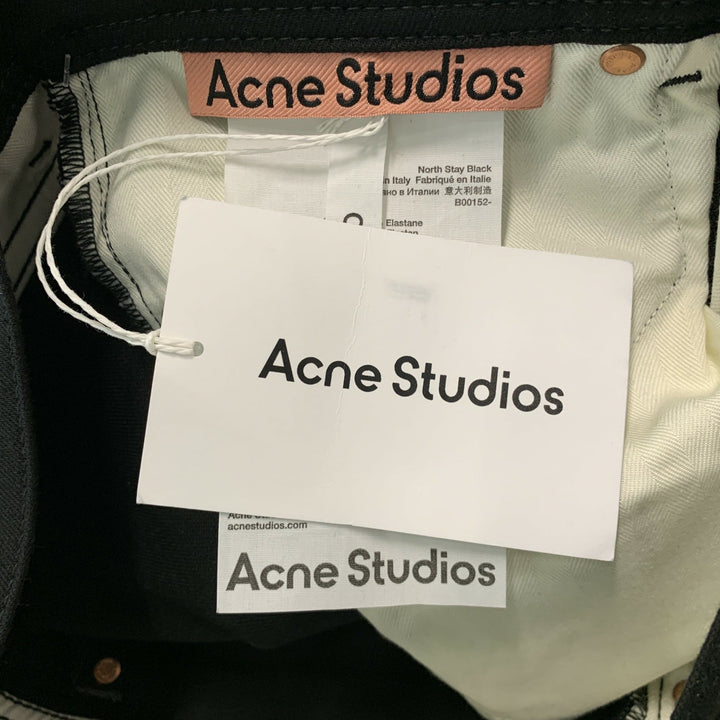 ACNE STUDIOS Size 29 Black Cotton Blend Tapered Jeans