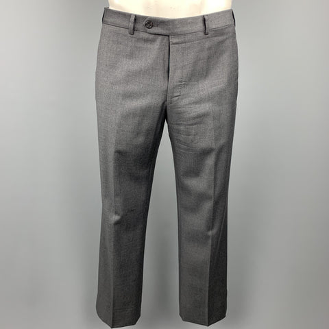 PRADA 40 Regular Gray Wool Notch Lapel Suit