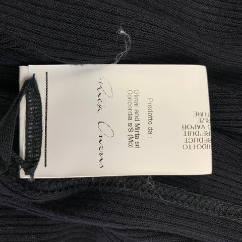 RICK OWENS ANTHEM S/S 11 Size 6 Black Viscose / Silk Curved Hem Tank Top
