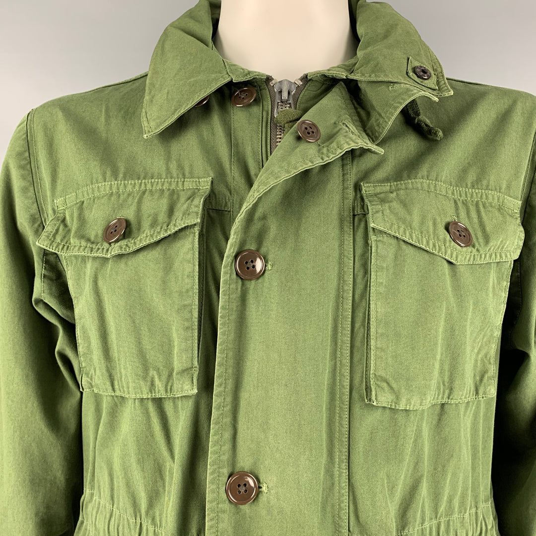 J.CREW Size L Green Cotton Military Jacket