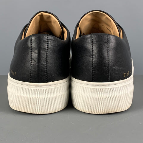 PROYECTOS COMUNES Talla 11 Tenis bajos de cuero cosidos en negro