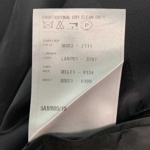 LANVIN Size 36 Black Wool Mohair Notch Lapel Sport Coat