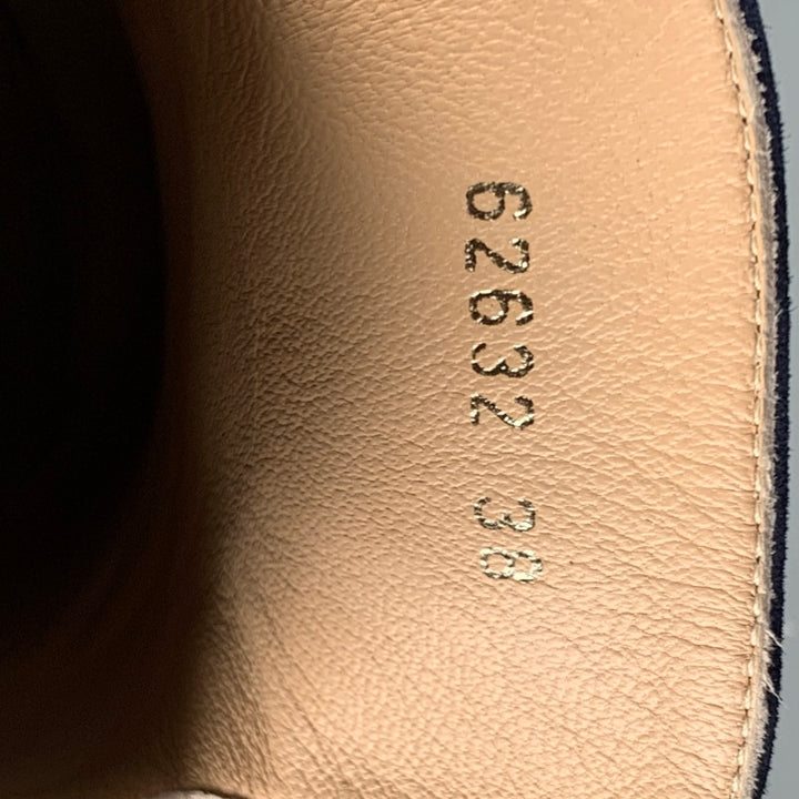 DEAR FRANCES Sandalias planas de materiales mixtos de ante azul marino talla 8