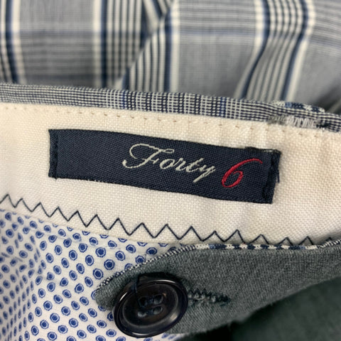 PAUL TAYLOR Size 29 Navy White Plaid Cotton Polyester Zip Fly Pants