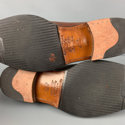 JACK ERWIN Talla 9 Zapatos con cordones de cuero perforado marrón