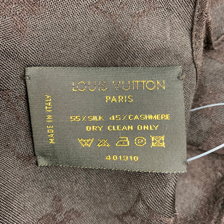 LOUIS VUITTON Brown Monogram Cashmere Silk Scarves