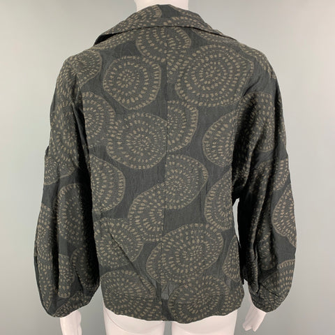 OSKA Size M Black Taupe Cotton Blend Circles Jacket