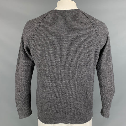 45rpm Size L Grey Waffle Knit Wool Raglan Pullover