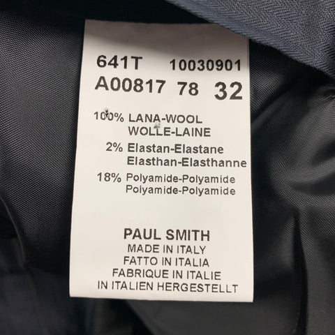 PAUL SMITH Size 32 Charcoal Chalkstripe Wool Zip Up Dress Pants