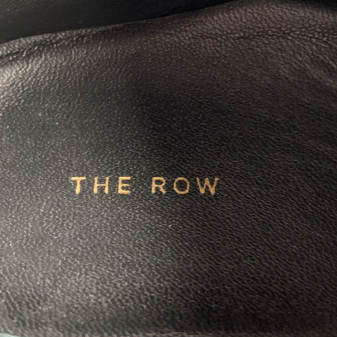 THE ROW Size 7.5 Black Leather Moccasin Lace Up Shoes