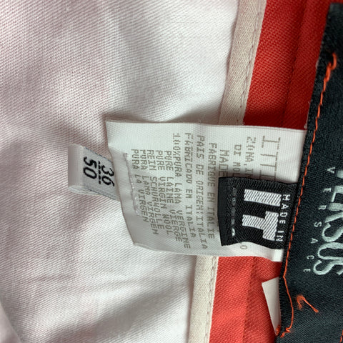 VERSUS by GIANNI VERSACE Size 32 Orange Wool Wide Leg Dress Pants