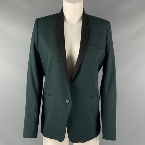 THE KOOPLES Veste élasthanne en laine noire verte taille 4