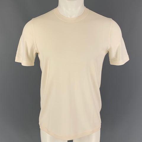 THEORY Size M Beige Wool Crew-Neck T-shirt