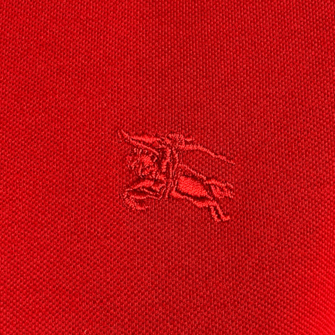 BURBERRY BRIT Taille S Rouge Coton Élasthanne Bordure contrastée Haut décontracté à manches courtes