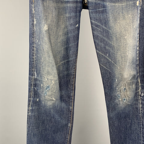 LEVI STRAUSS Size 30 x 32 Wash Indigo Selvedge Denim Zip Fly Jeans