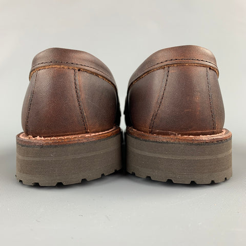 ALDEN Size 6.5 Dark Brown 5730S Kudu Leather Penny Loafers