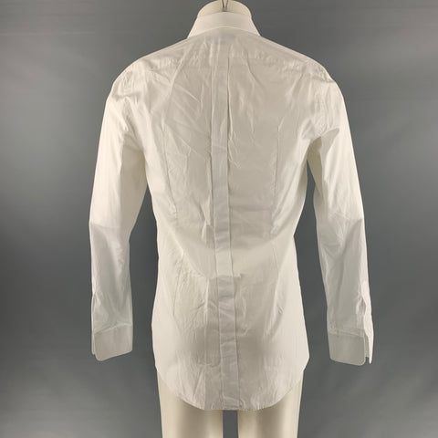 DOLCE &amp; GABBANA Taille M Chemise de smoking en coton uni blanc à manches longues