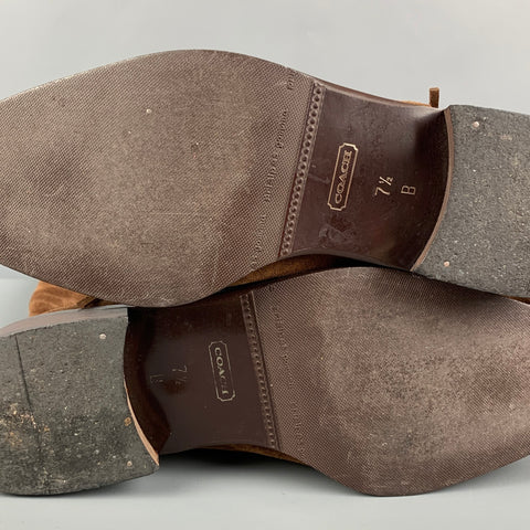 COACH Botas Arianna con flecos de ante marrón talla 7.5
