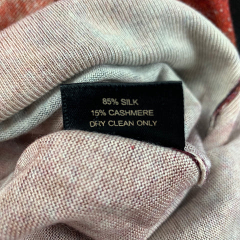 CHRISTOPHER KANE Size M Brick Multi-Color Splattered Silk Cashmere Pullover
