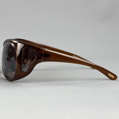 TOM FORD Brown Acetate Natasha Shield Sunglasses