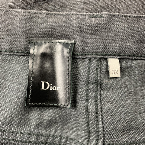DIOR HOMME Size 32 Black Wash Denim Button Fly Jeans