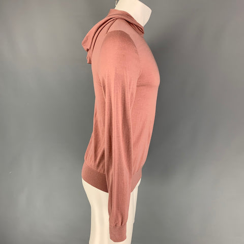 MAISON MARGIELA Size S Mauve Knit Hooded Wool Pullover