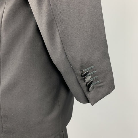ERMENEGILDO ZEGNA 38 Short Black Wool Peak Lapel Tuxedo