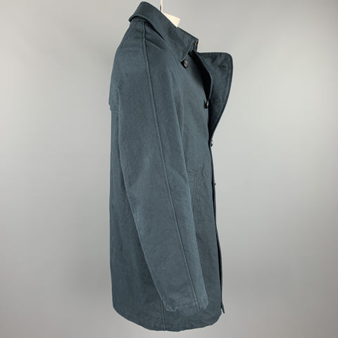 ADAM KIMMEL Size L Navy Cotton Double Breasted Hook & Eye Coat
