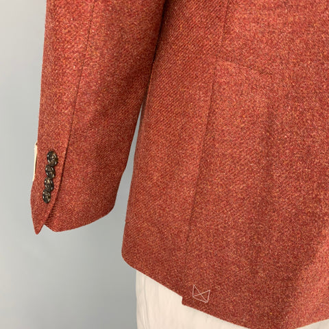 TODD SNYDER Size 42 Regular Burgundy Heather Wool Cashmere Sport Coat