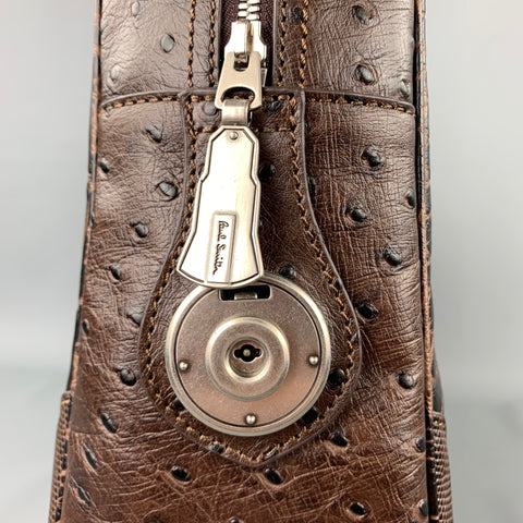 PAUL SMITH The British Collection Brown Embossed Leather Laptop Bag Bags