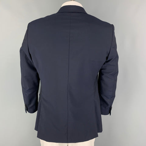 PRADA Size 42 Navy Wool Mohair Single Breasted Sport Coat