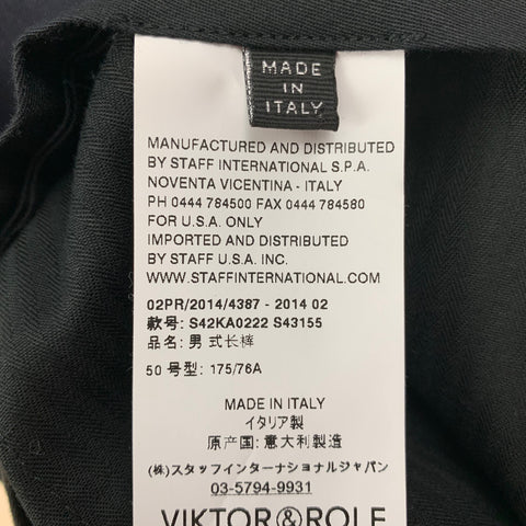 VIKTOR & ROLF Size 34 Navy & Black Mohair Tuxedo Dress Pants