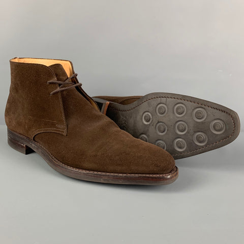 CROCKETT & JONES Size 10.5 Brown Suede Chukka Boots