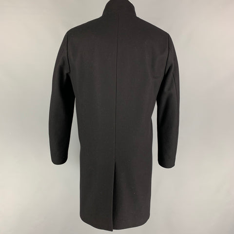 THEORY Size M Black Wool Blend Hidden Buttons Coat