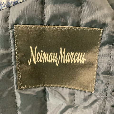 NEIMAN MARCUS Size 40 Wool Black & White Houndstooth Notch Lapel Sport Coat