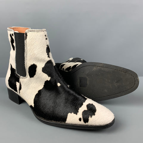 STEVE MADDEN Taille 13 Bottines à imprimé animal blanc noir